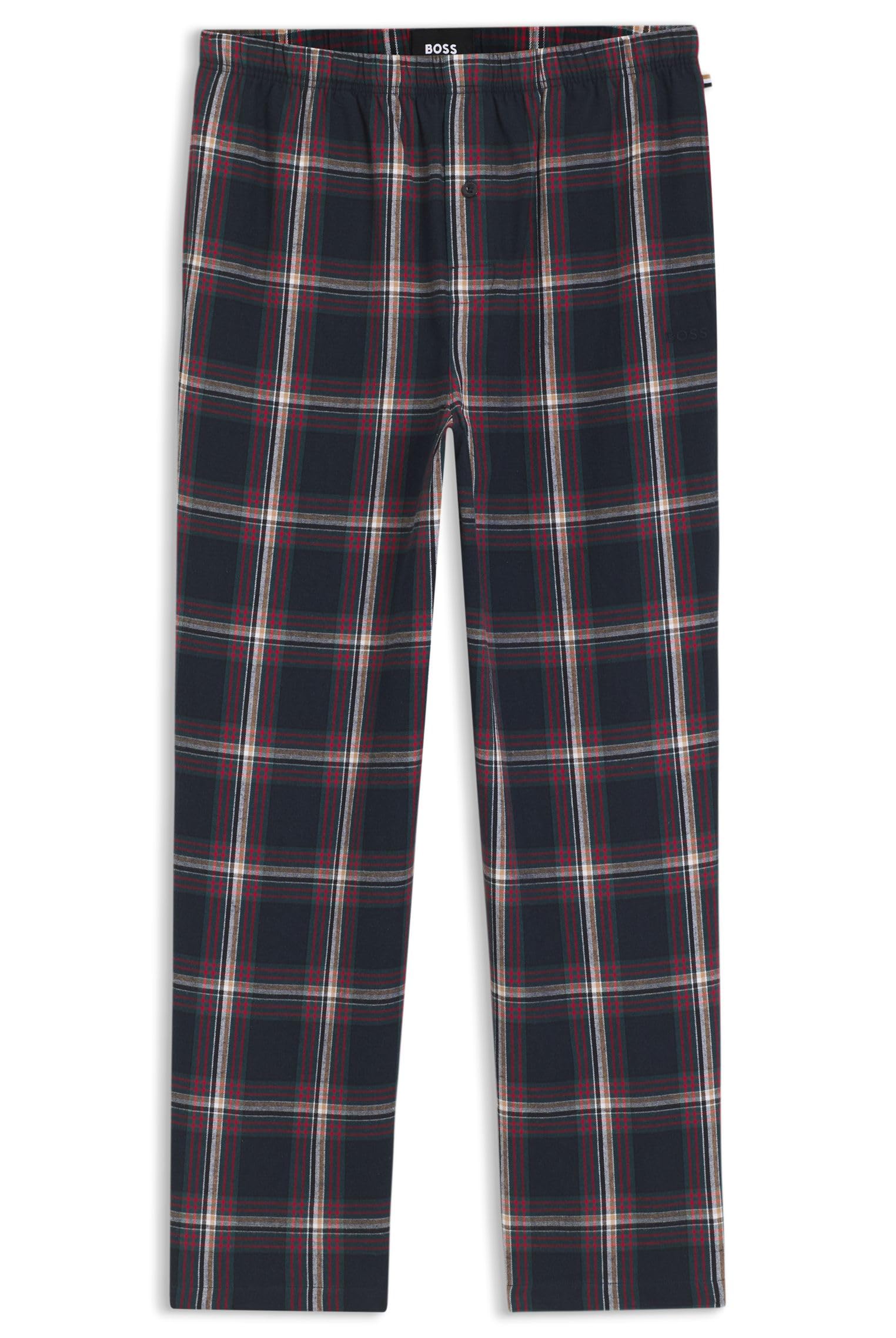 BOSS Herren Holiday Pants Pyjama-Hose aus Baumwoll-Mix mit tonalem Karo-Muster