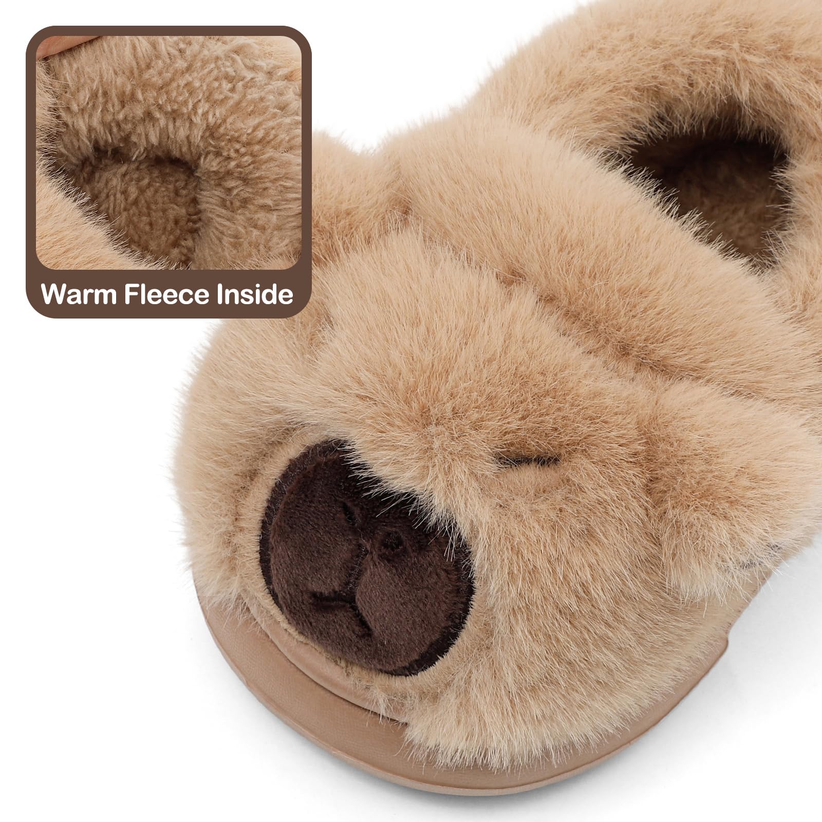 MASOCIO Pantofole per Bambini Peluche Invernali Scarpe Cartoni Animati Ciabatte Chiuse da Casa Antiscivolo