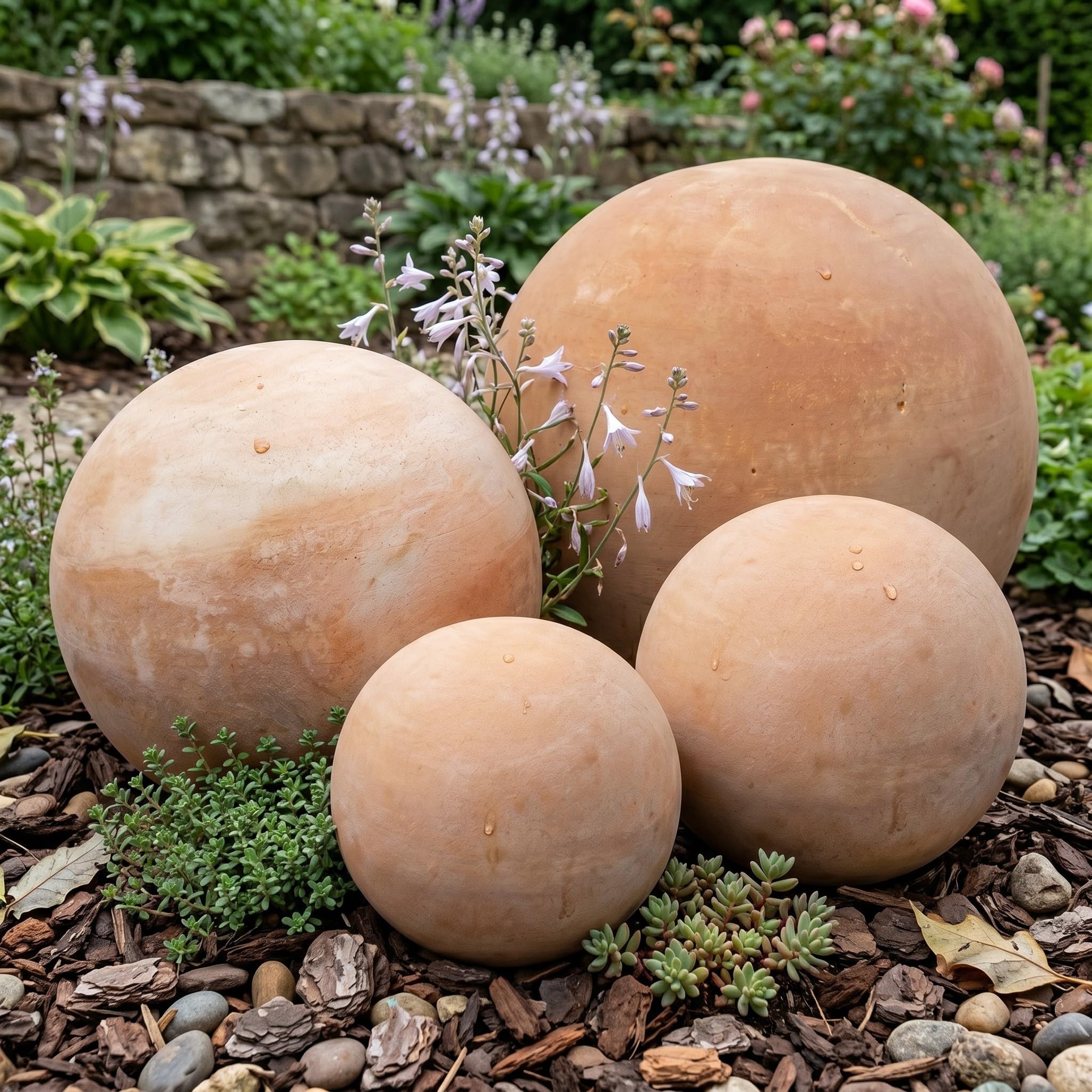 teramico Boules en Terre Cuite massives pour Durer : formées à la Main, résistantes au Gel et dans de Nombreuses Tailles pour Le Jardin (12cm, 16cm, 20cm et 28cm)