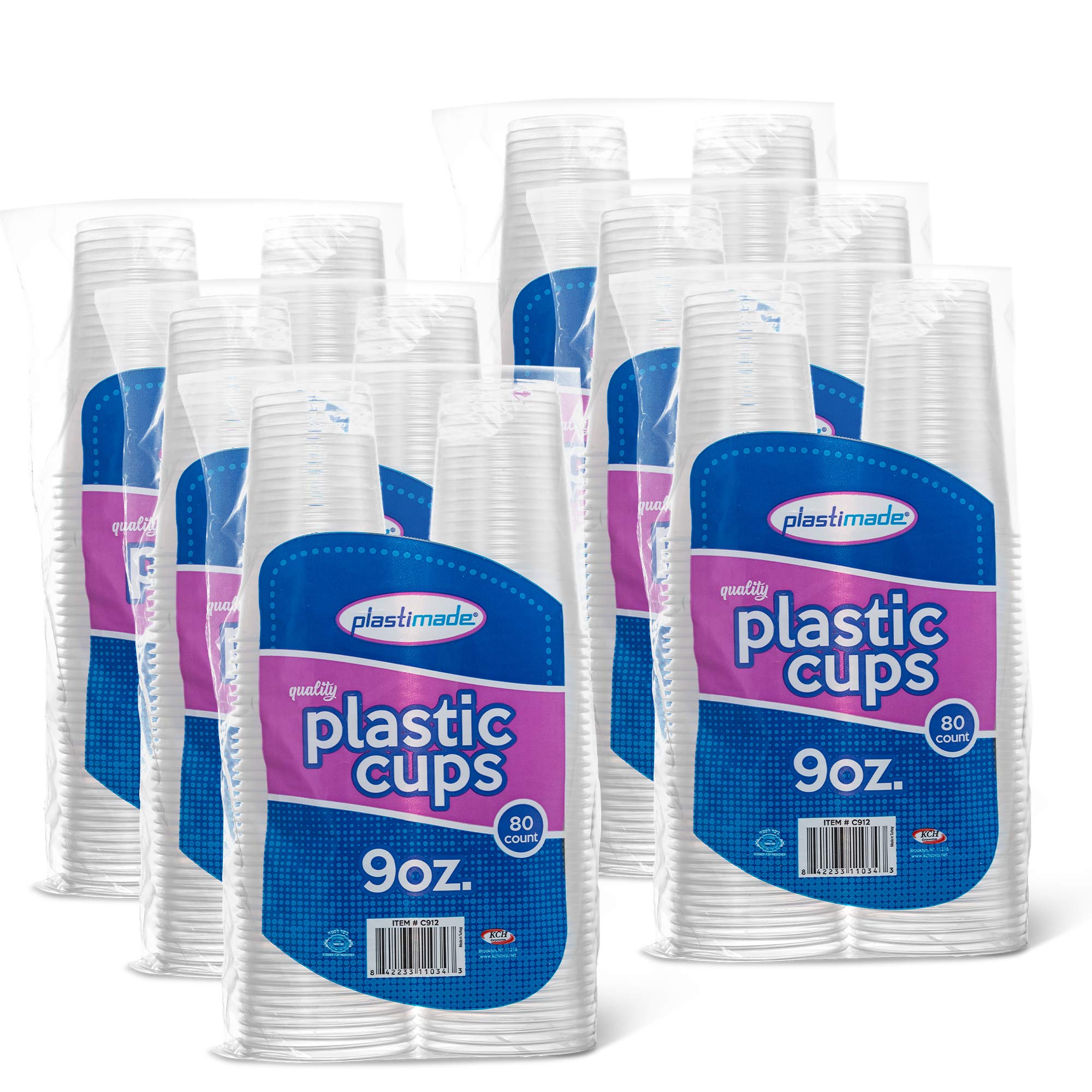 [480 Count] PlastiMade 9 Oz Clear Plastic Disposable Reusable Drinking Cups For Home, Office, Weddin