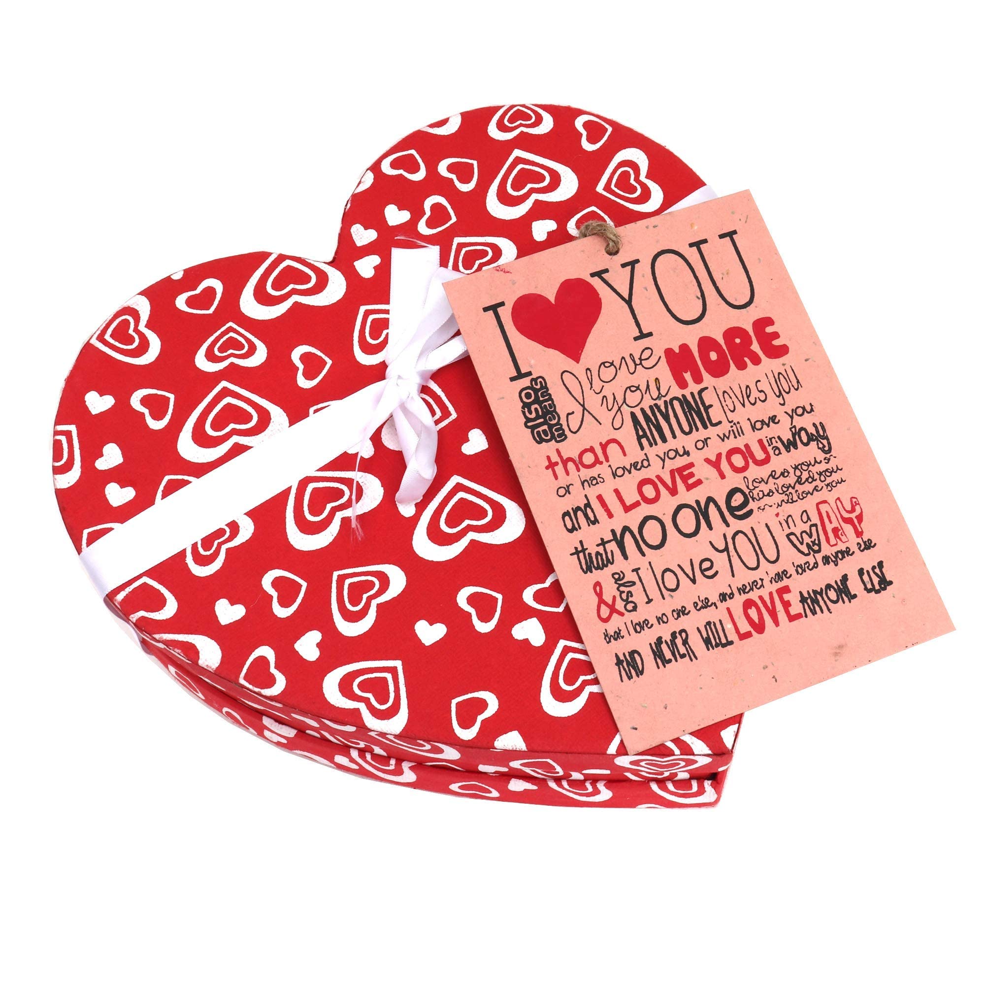 SURPRISE SOMEONE Paper Heart Box, 20 Empty Scrollers with Hearts Attached and Gift Tags (Multi_8 Inch X 8 Inch)