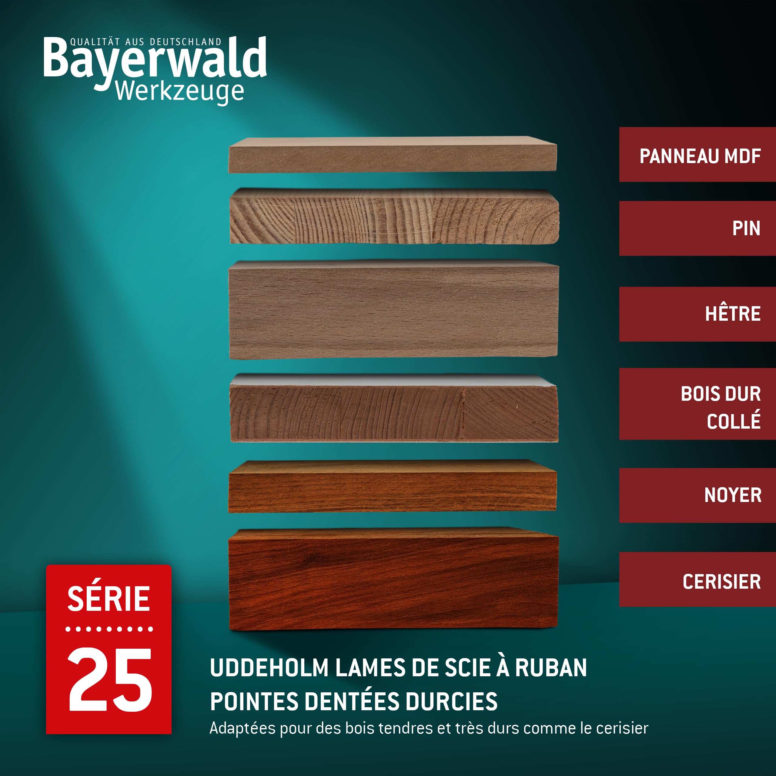 Lame de scie à ruban Bayerwald Uddeholm à pointes dentées trempées - 2240 x 20 x 0.5 x 7 / pour tous les types de bois courants/lame de scie adaptée à Metabo BAS 317 PRECISION DNB. Metabo BAS 317 PREC