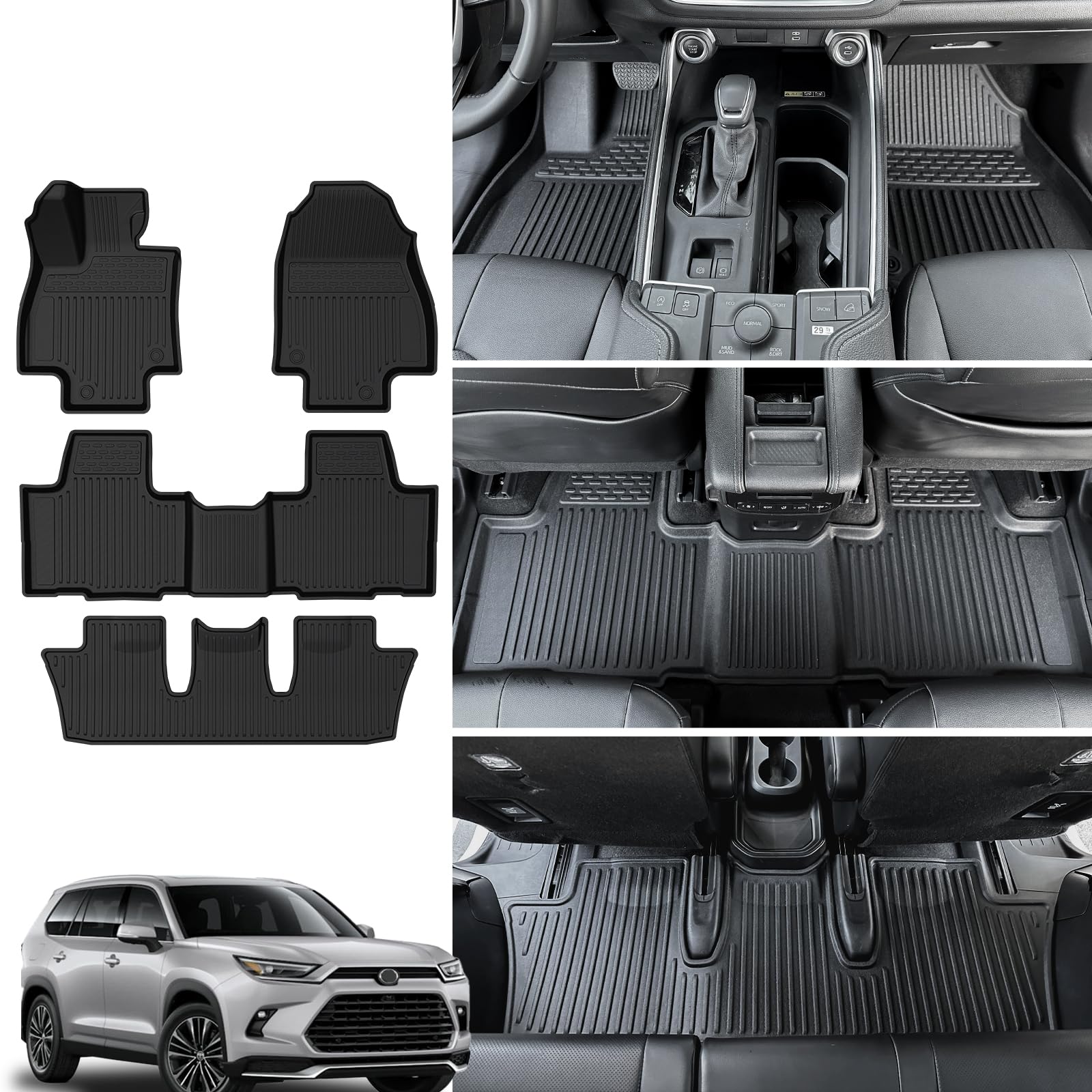 Amazon.com: JOULARISE Floor Mats for 2024 2025 Toyota Grand Highlander ...