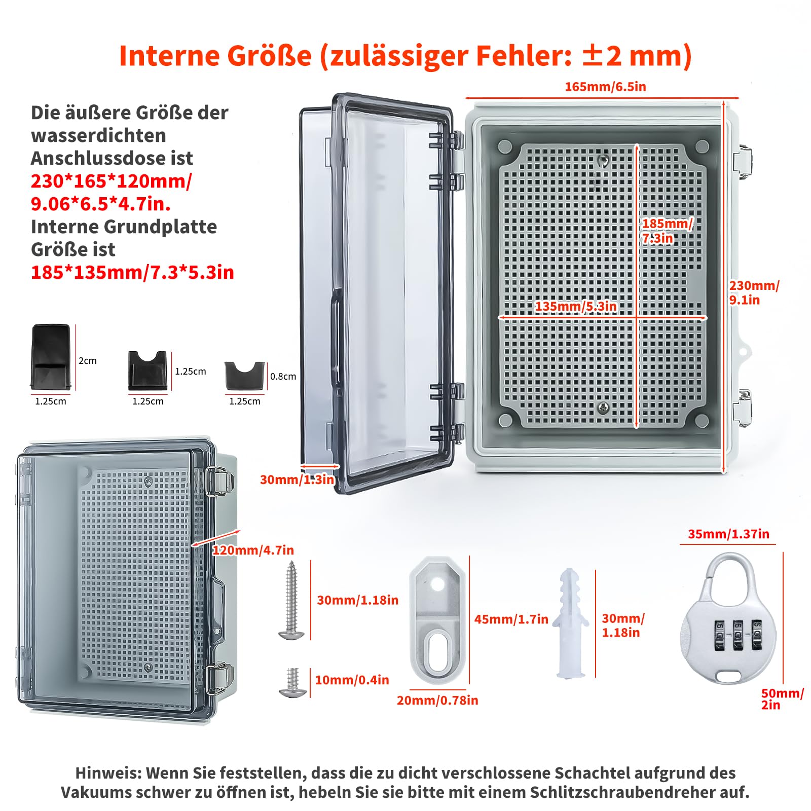 Boîte de jonction étanche IP65 | Coffret Electrique Etanche Exterieur | ABS transparente boîte de distribution saillie de câble pour protéger la multiprise