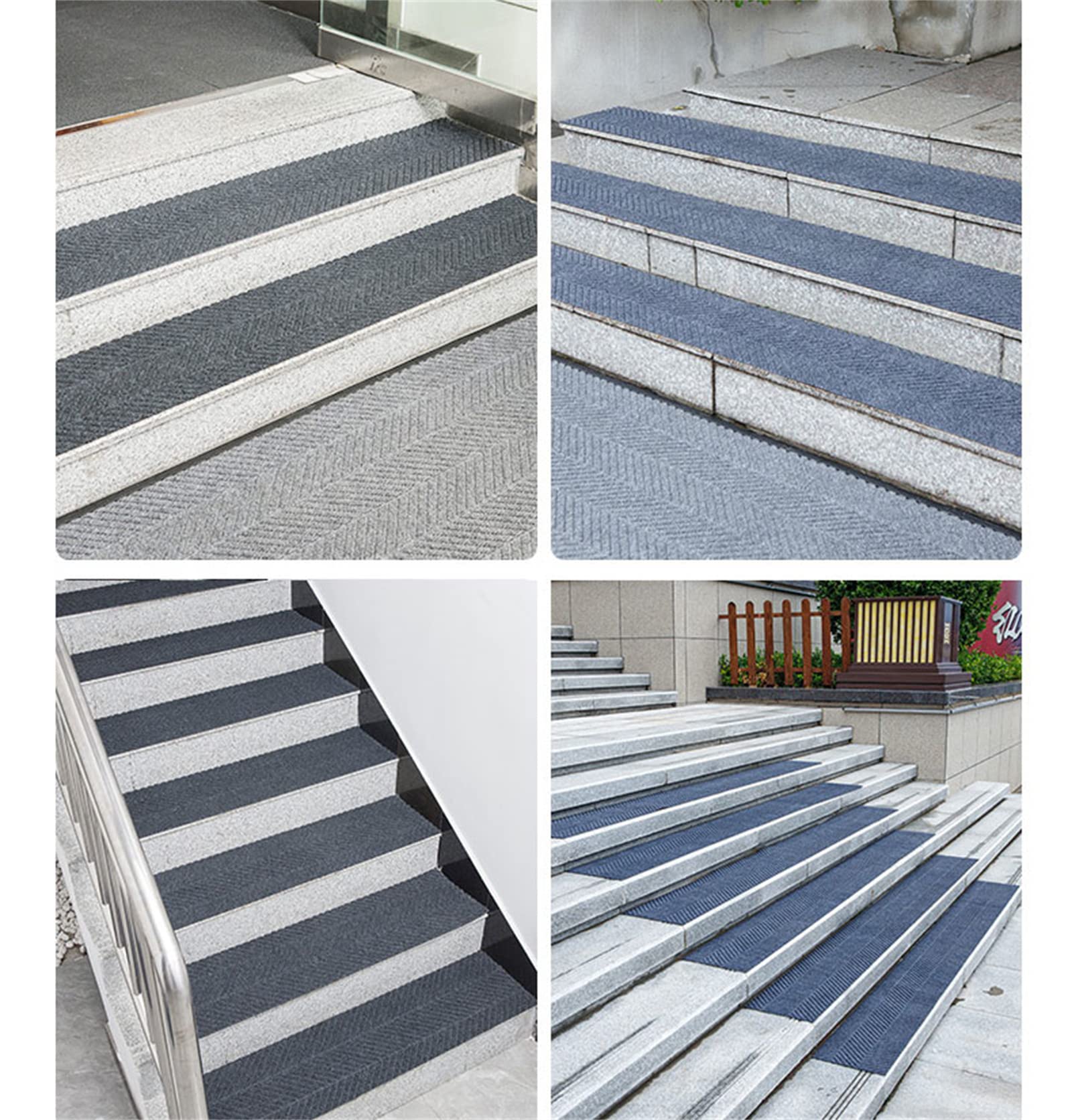 Strisce di sicurezza antiscivolo per gradini in legno duro, per uso interno ed esterno, ideali per bambini anziani e animali domestici (40 x 420 cm, blu)