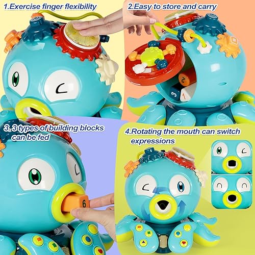 Miniatura 3 de Cute Octopus Crawling Toy, Interactive Baby Musical Toys, Infant Early Learning Educational Toy with Light & Sound, Multifunctional Baby Tummy Time