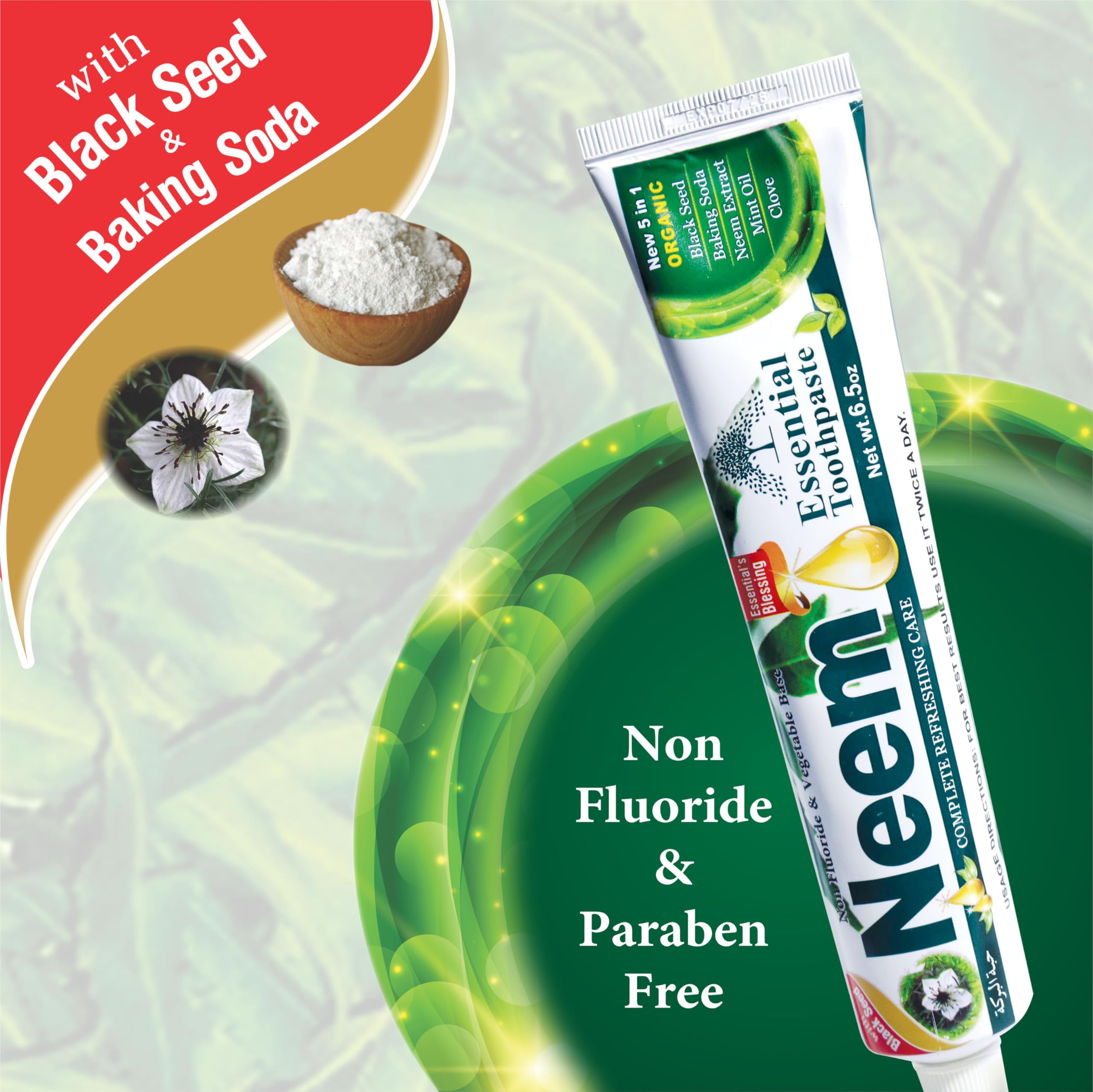NEEM ESSENTIAL TOOTHPASTE NEW 5 IN 1 FORMULA 6 PACK