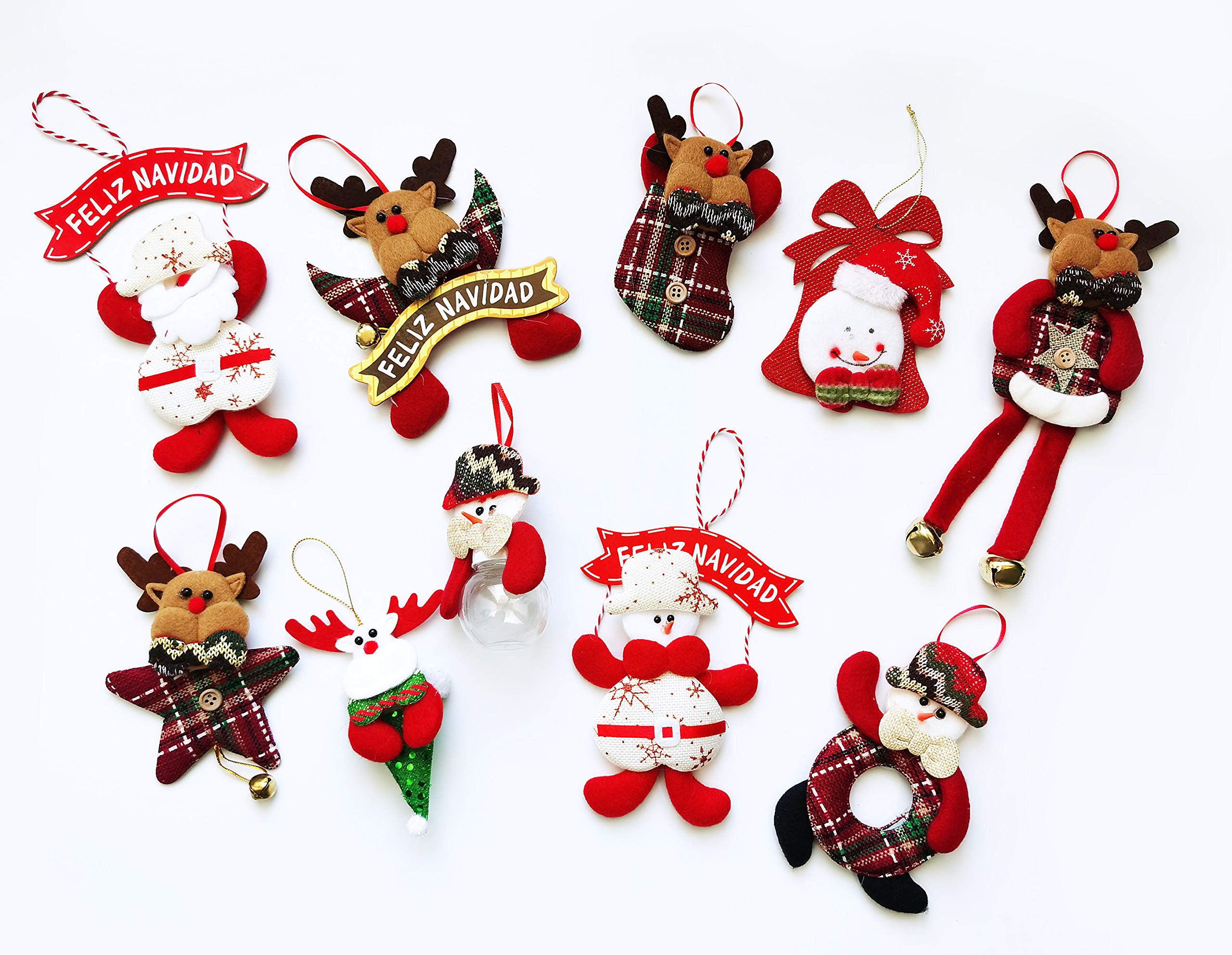 Adornos Navidad para árbol Puerta, Adornos Navideños Originales, Cosas Navideñas para Decorar, Muñequitos de Navidad para Decoración de Año Nuevo, 10pcs al Azar