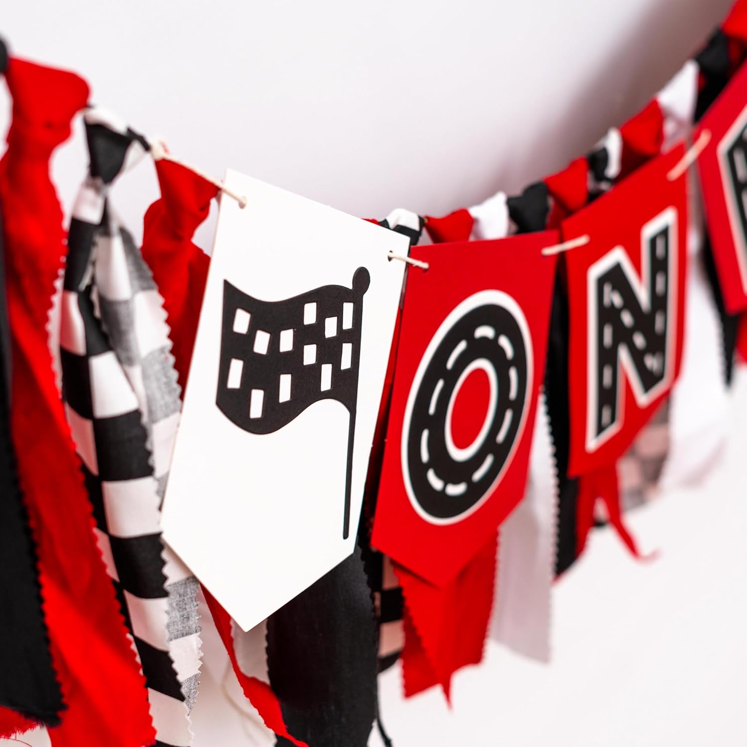 Racing Car ONE High Chair Banner - Racing Car First Birthday Party Decorations For Baby,Fast One Birthday Party Decor - Image 6