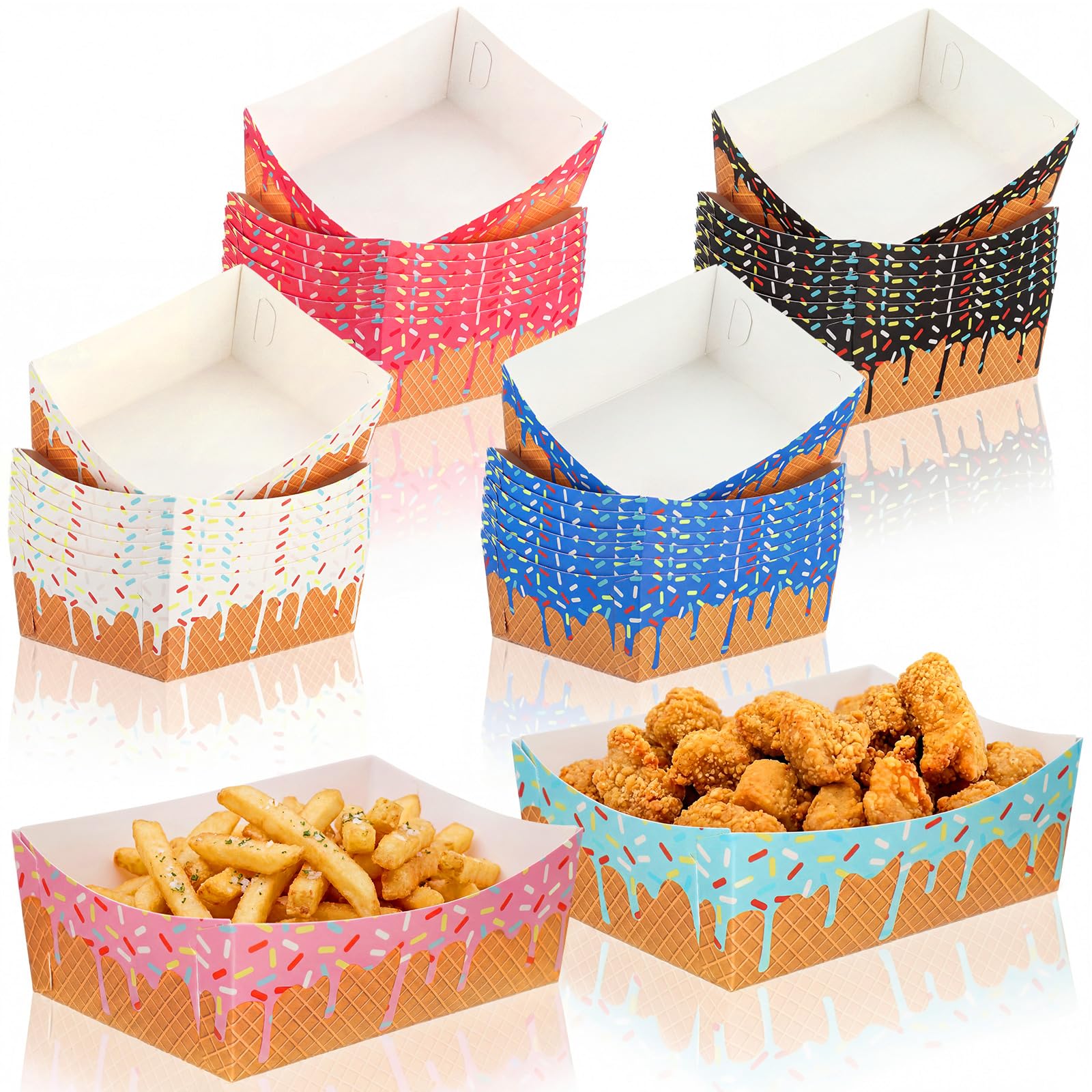 Lot de 60 décorations de fête en papier jetables pour stand de confiserie
