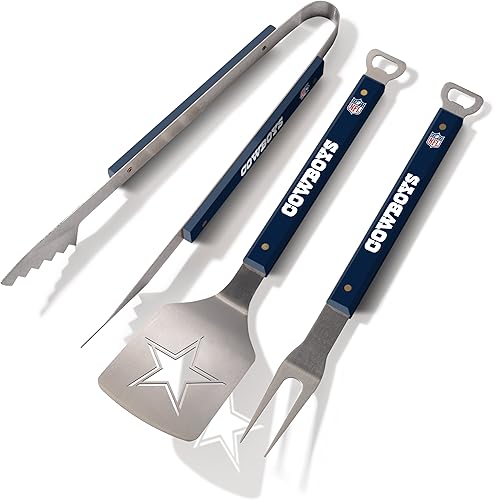 Miniatura 2 de YouTheFan Dallas Cowboys - Juego de barbacoa de 3 piezas + tabla de cortar de los Dallas Cowboys