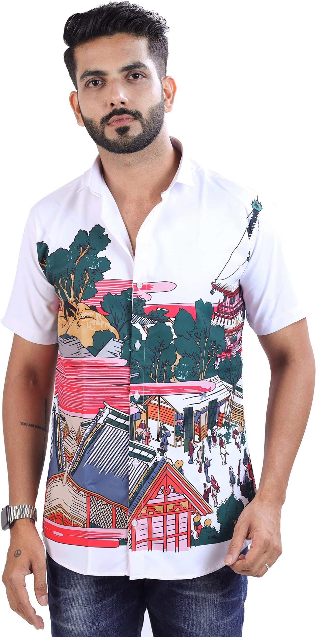 Men's Digital Ptinted Rayon Shirt | Stylish Printed Casual Wear Shirt for Mens