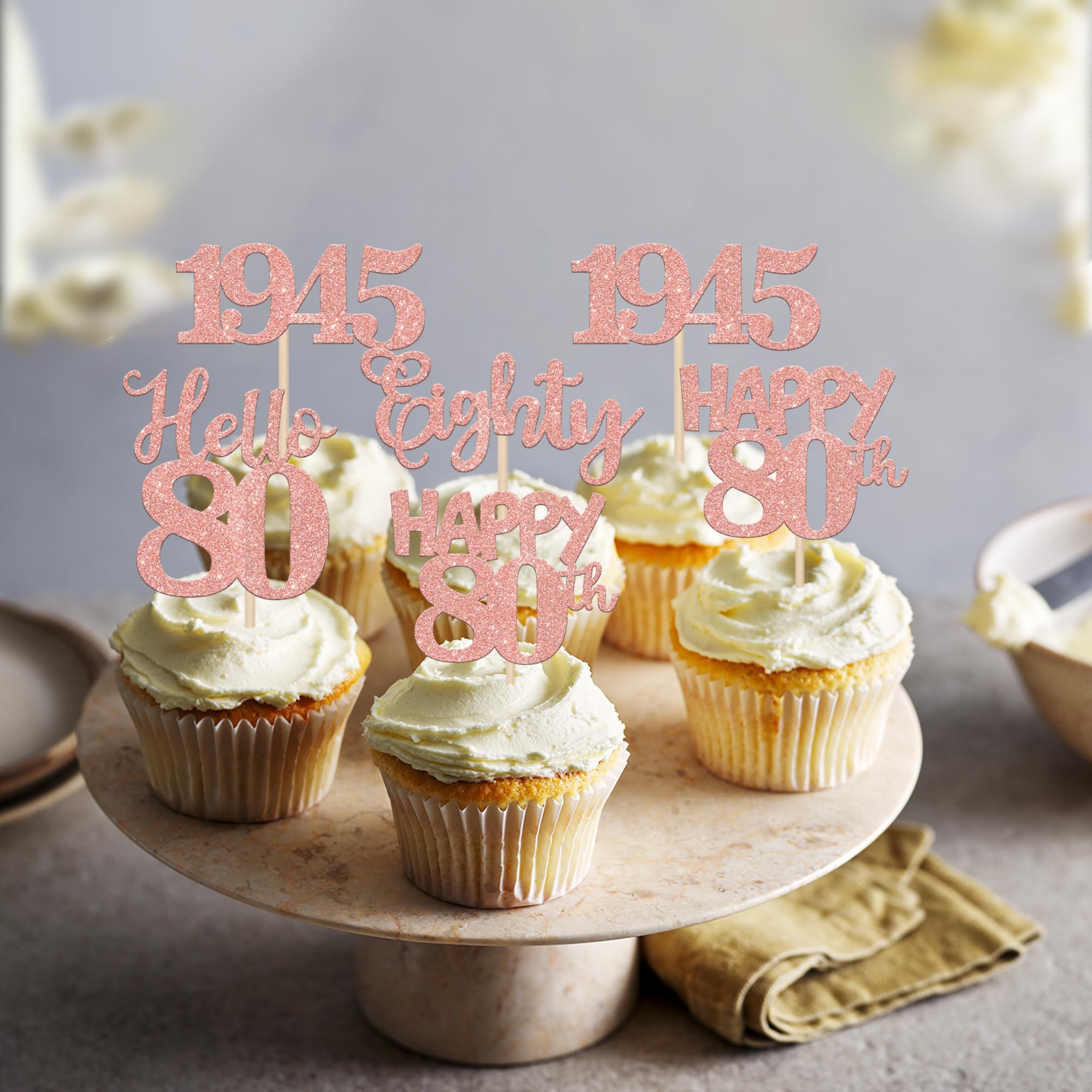 Pack of 80 Glitter Inserts with Love Cupcake Toppers with Glittering Hearts, Muffin Decorations, Wedding Decorations, Party Decorations, Dessert Inserts