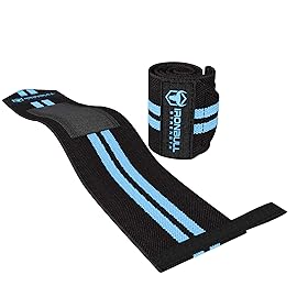 Women Wrist Wraps with Thumb Loops - 12 Professional Grade - Wrist Support Brace and Compression for Cross Training, Weight Lifting, Powerlifting, Strength Training (Black/Blue)