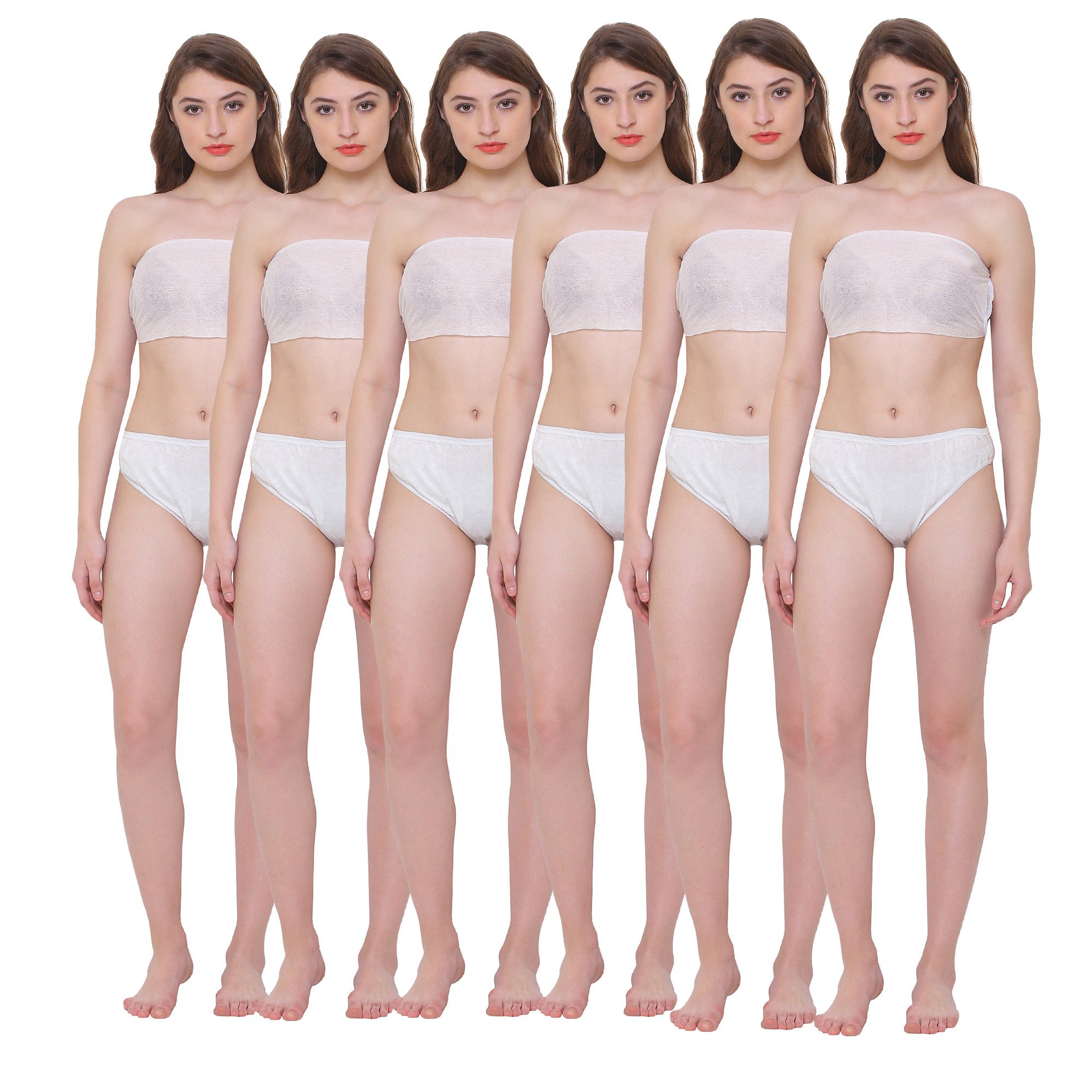 White Spunlace Disposable Bra and Panties (Set of 6)-image-39