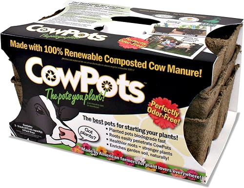 Miniatura 1 de CowPots - Macetas redondas, 3 pulgadas de seis celdas, NA