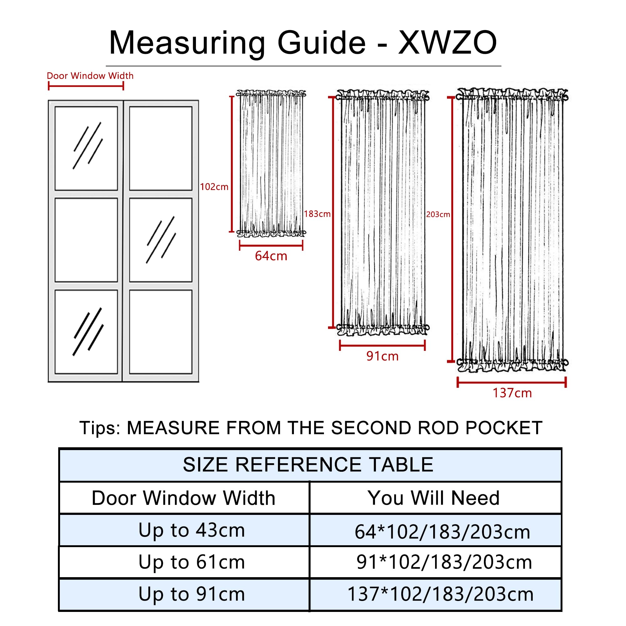 XWZO Tenda oscurante per porta della cucina, moderna, per porta del balcone, con fermatenda, 1 pezzo, grigio-bianco, altezza 183 cm x larghezza 64 cm (W25 x L72)
