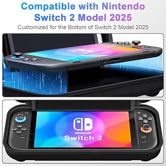 daydayup Switch 2 Carry Case Compatible with Nintendo Switch 2, with 24 Games Cartridges Protective Hard Shell Travel Carrying Case Pouch for Switch 2 Console & Accessories,Black