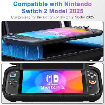 daydayup Switch 2 Carry Case Compatible with Nintendo Switch 2, with 24 Games Cartridges Protective Hard Shell Travel Carrying Case Pouch for Switch 2 Console & Accessories,Black