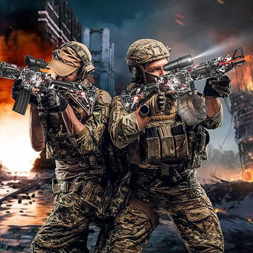 Miniatura 6 de Pistola de bolas de gel grande con tambor, pistola manual y automática M4A1 de doble modo con 50000 cuentas de gel para juegos de disparos en equipo