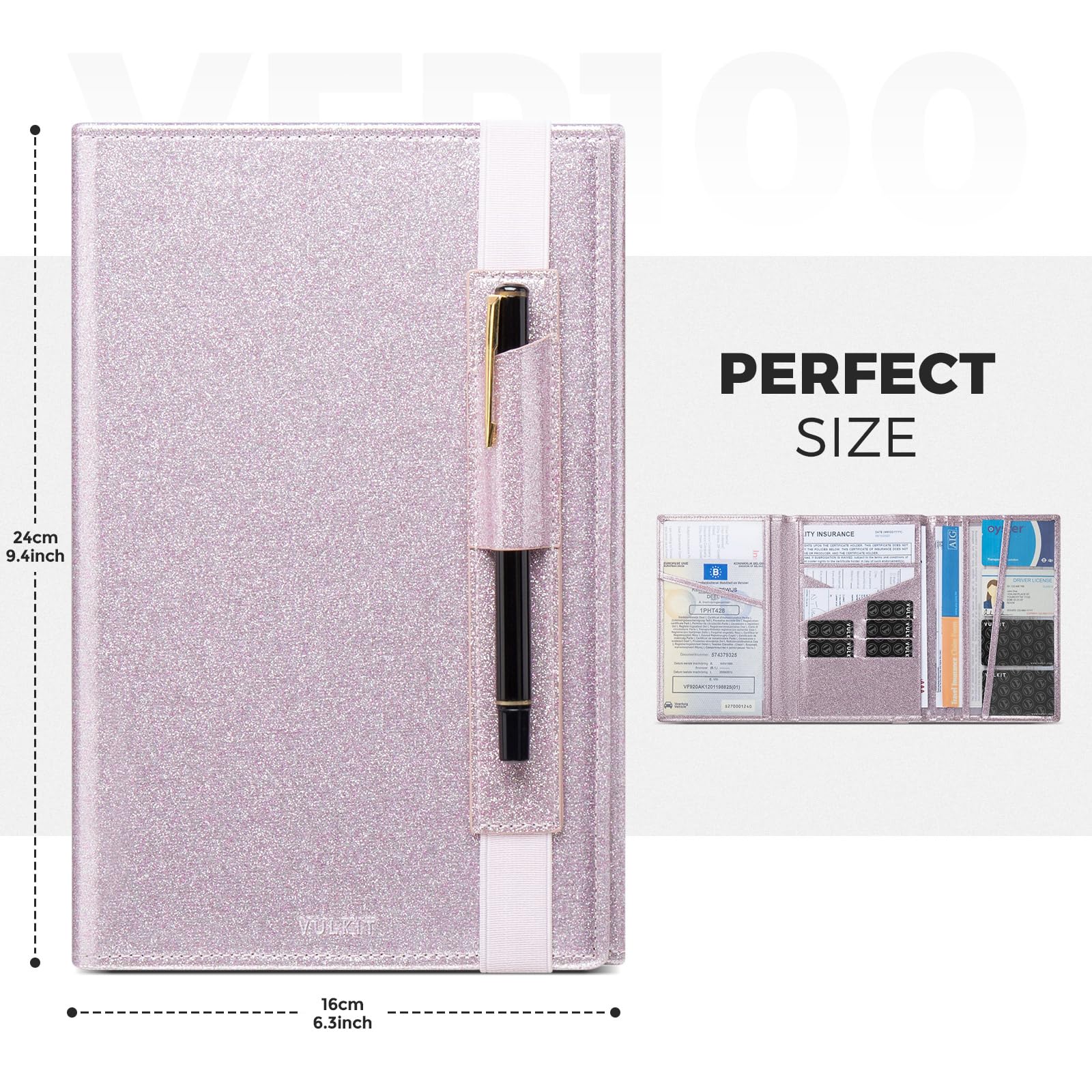 Porta Documenti Auto Fockety | Organizer 6 Tasche Per Visiera | Libretto Assicurazione E Patente - 3
