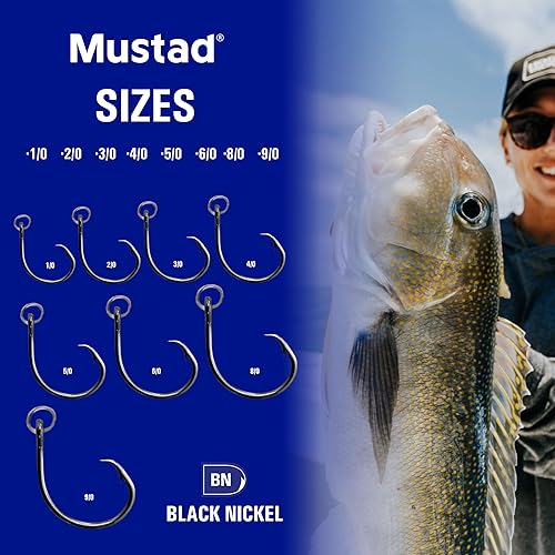 Miniatura 6 de Mustad Círculo de demonio con anillos 4 veces fuerte, diseñado para funcionar perfectamente con gancho Kirbed, níquel negro