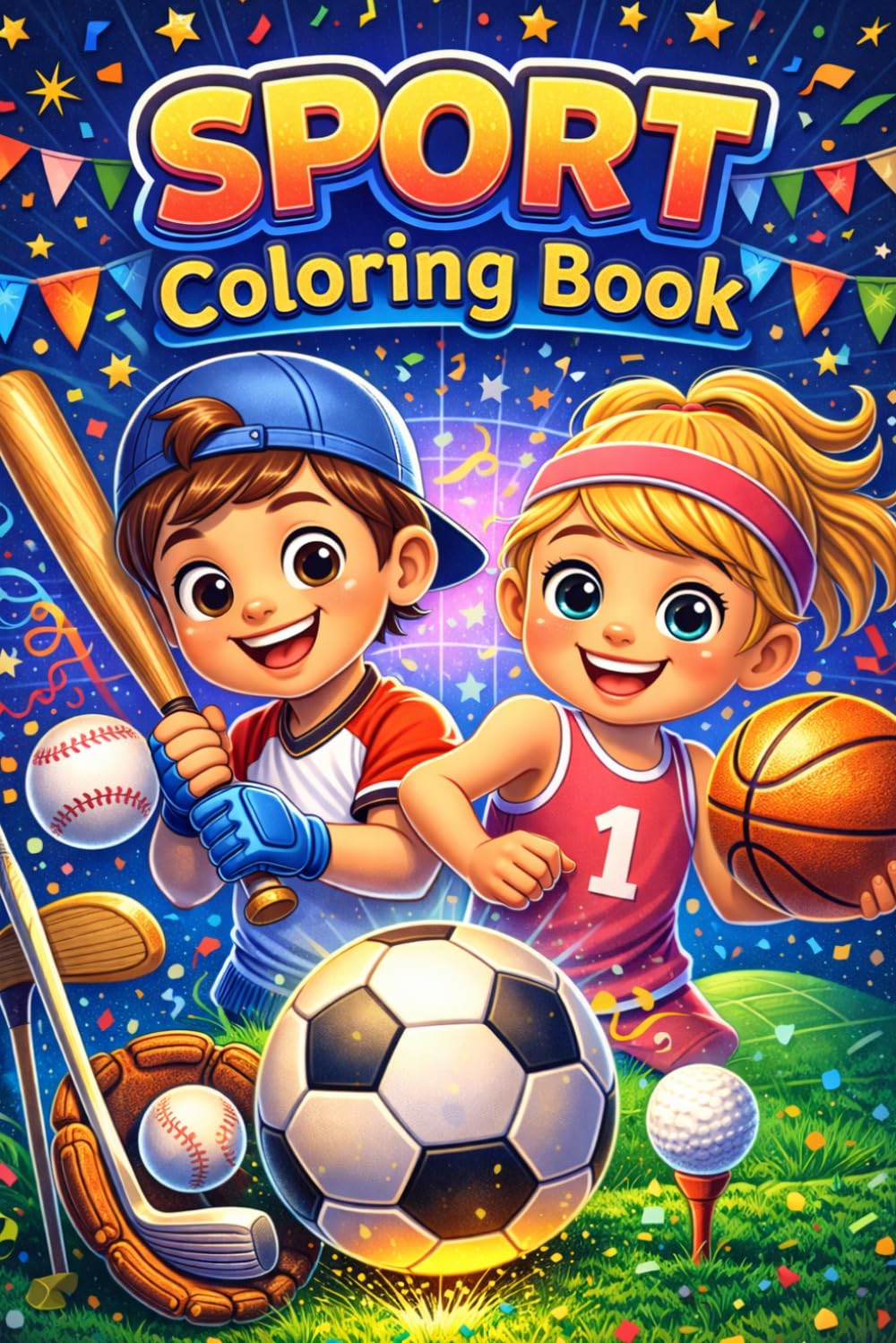 SPORT Coloring Book: Fun and Easy Sports Coloring Book for Kids Ages 4–8
