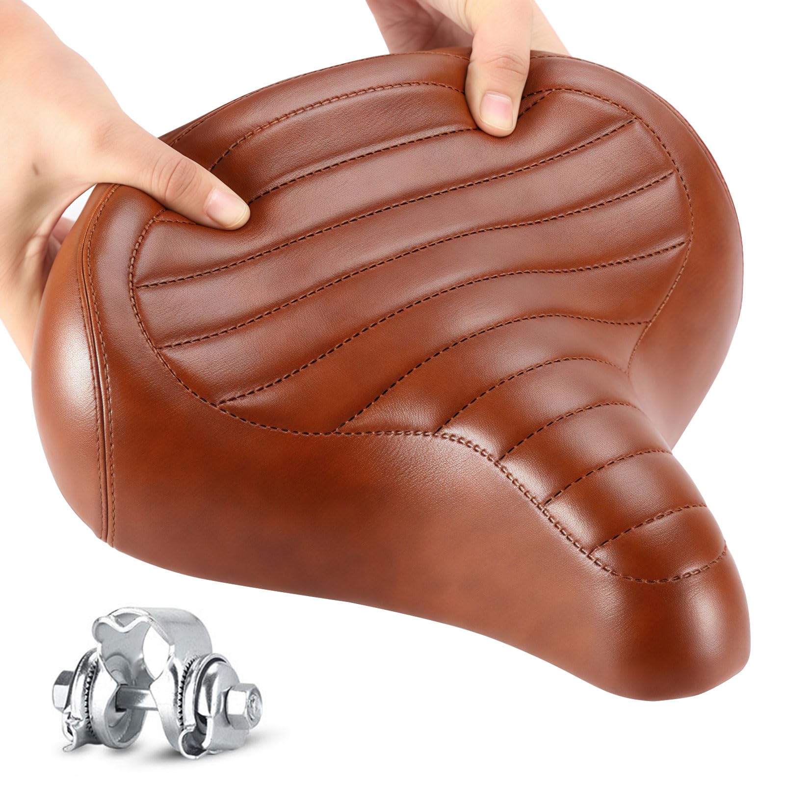 Selle de vélo confortable, ergonomique, pour homme et femme, large selle confortable, étanche, absorbant les chocs pour vélo de ville, VTT, vélo d'appartement