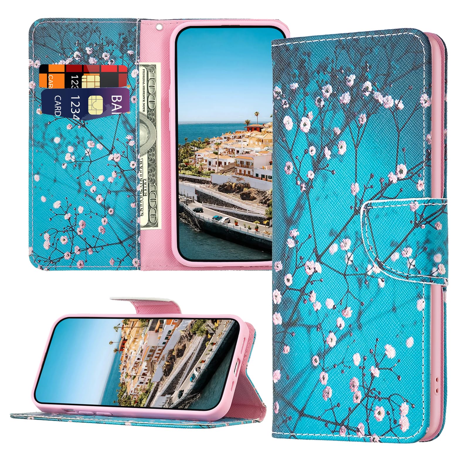 Custodia Portafoglio In Pelle Per Realme C35 4G, Cover Con Slot Carte E Supporto, Flip Case Con Chiusura Magnetica - Nero