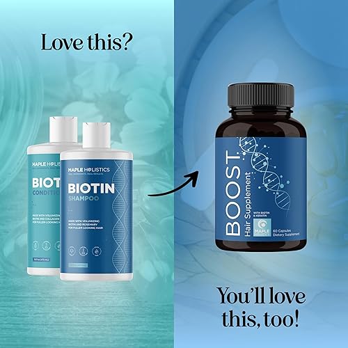 Miniatura 5 de Champú y acondicionador de biocina natural para pérdida de cabello, bloqueador DHT, estimulador de folículos para el crecimiento del cabello,