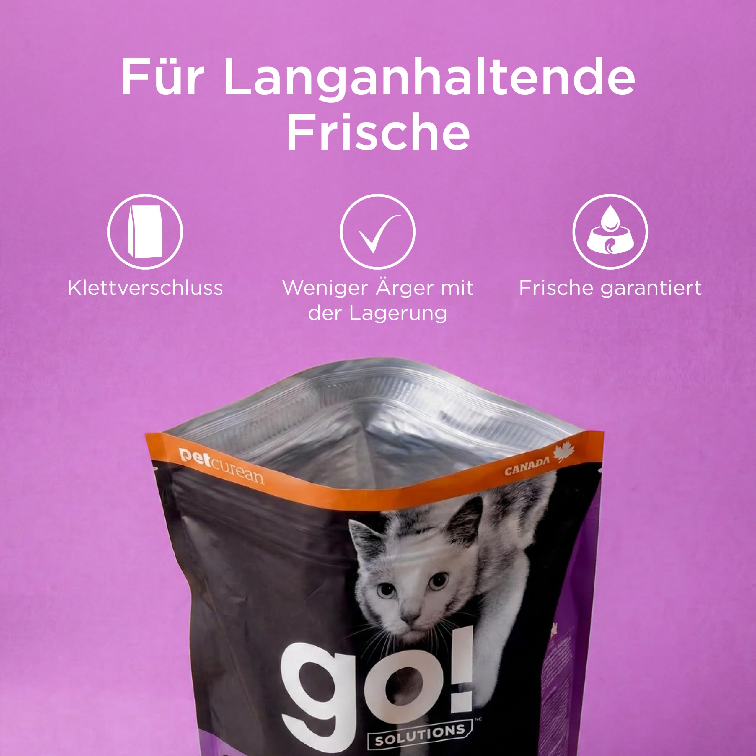 Go! Solutions Katzentrockenfutter Huhn, Truthahn & Ente Carnivore, 3,7 kg