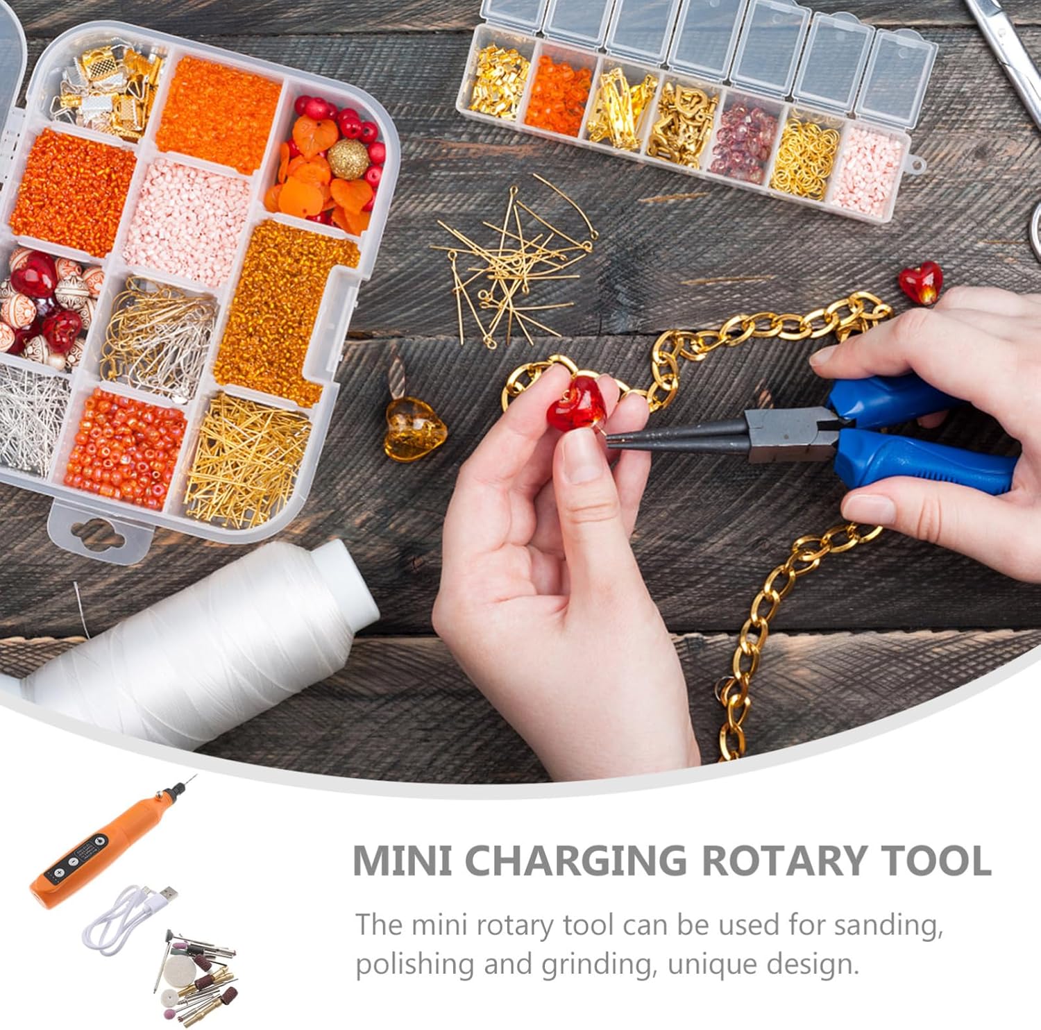 NUOBESTY 2sets Mini Polishing Rotary Tool with Speed Usb Charging Compact Design for Sanding and Polishing Lightweight and Tool for Crafts and Nail Care