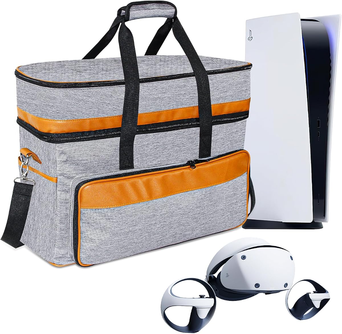 FPVtosky Carrying Case for PS5 Pro & PSVR2, Large Travel Bag for Playstation VR2 & PS 5/PS 5 Pro/PS5 Slim, Protective Storage Carrying Case Compatible with Playstation 5 & PS VR2 Gaming Accessories