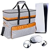 FPVtosky Carrying Case for PS5 Pro & PSVR2, Large Travel Bag for Playstation VR2 & PS 5/PS 5 Pro/PS5 Slim, Protective Storage Carrying Case Compatible with Playstation 5 & PS VR2 Gaming Accessories