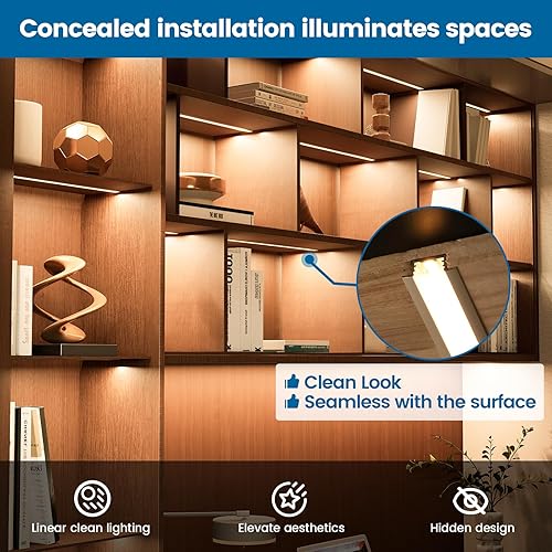 Miniatura 3 de Muzata Paquete de 5 canales LED empotrados de 3.3 pies/3.3 ft con cubierta blanca lechosa en forma de U de aluminio LED tira difusor canal U127 WW 1M