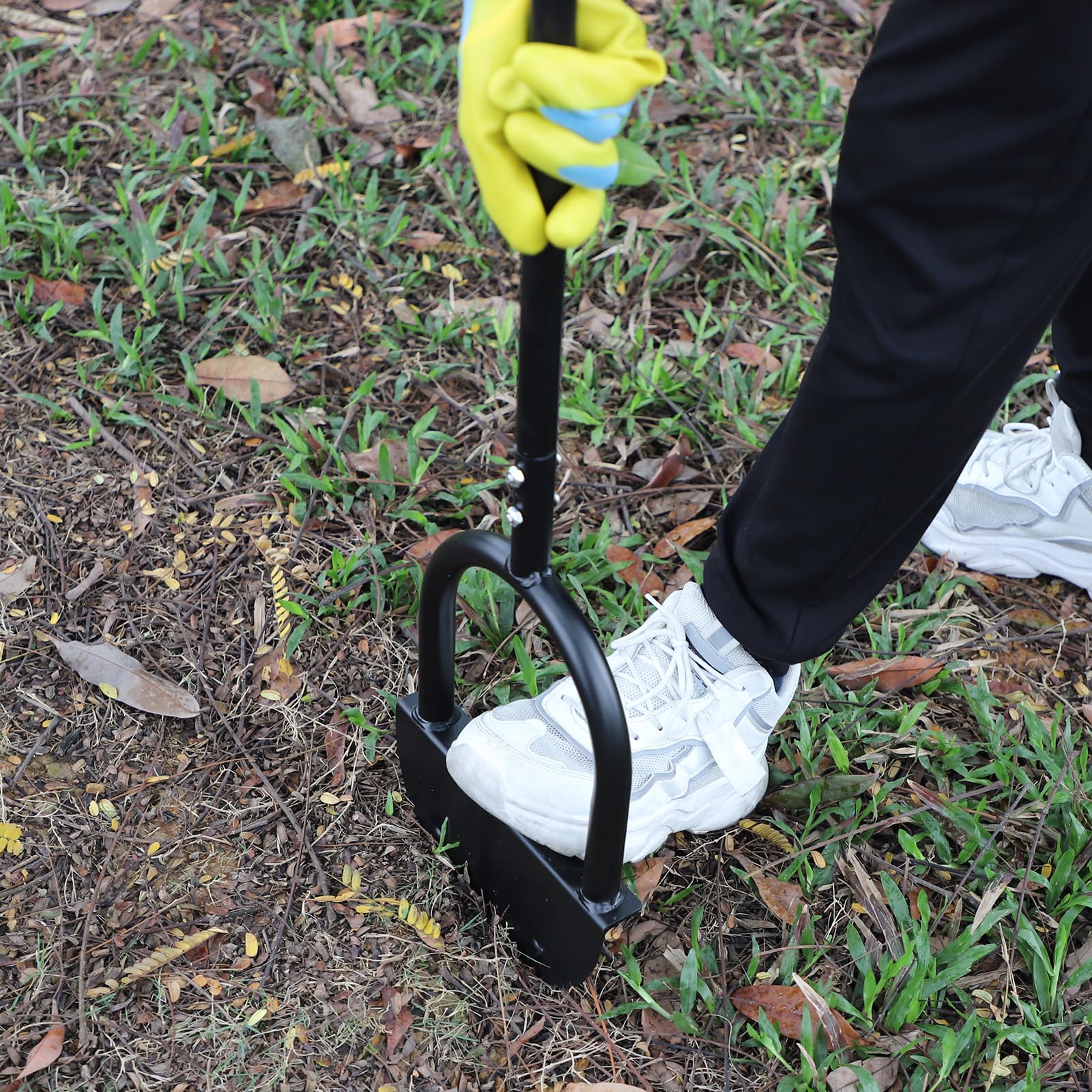 CPROSP Bordeadora de Césped Manual, Herramienta de Borde de Césped con Empuñadura en T 106cm, Bordeadora de Dientes de Sierra, Bordeadora Manual de Media Luna para Jardín, Parterres de Flores de Acera