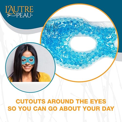 Miniatura 7 de USA Merchant - 2 máscaras terapéuticas rediseñadas para ojos de gel de spa bolsas de hielo reutilizables calientes y frías con cuentas flexibles