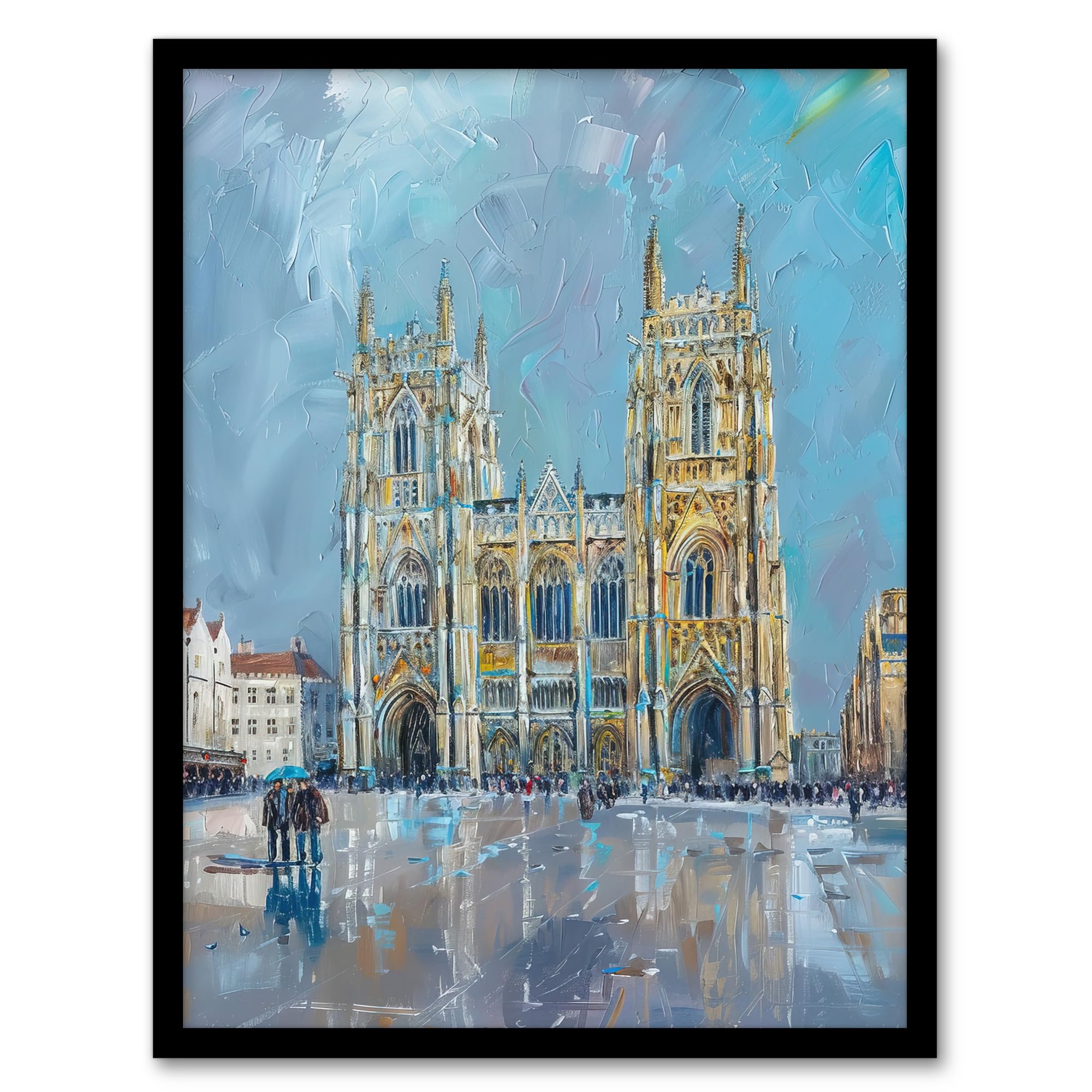Artery8 Cathedral Church St Peter York Minster Painting Living Room Artwork Framed Wall Art Print 18X24 Inch