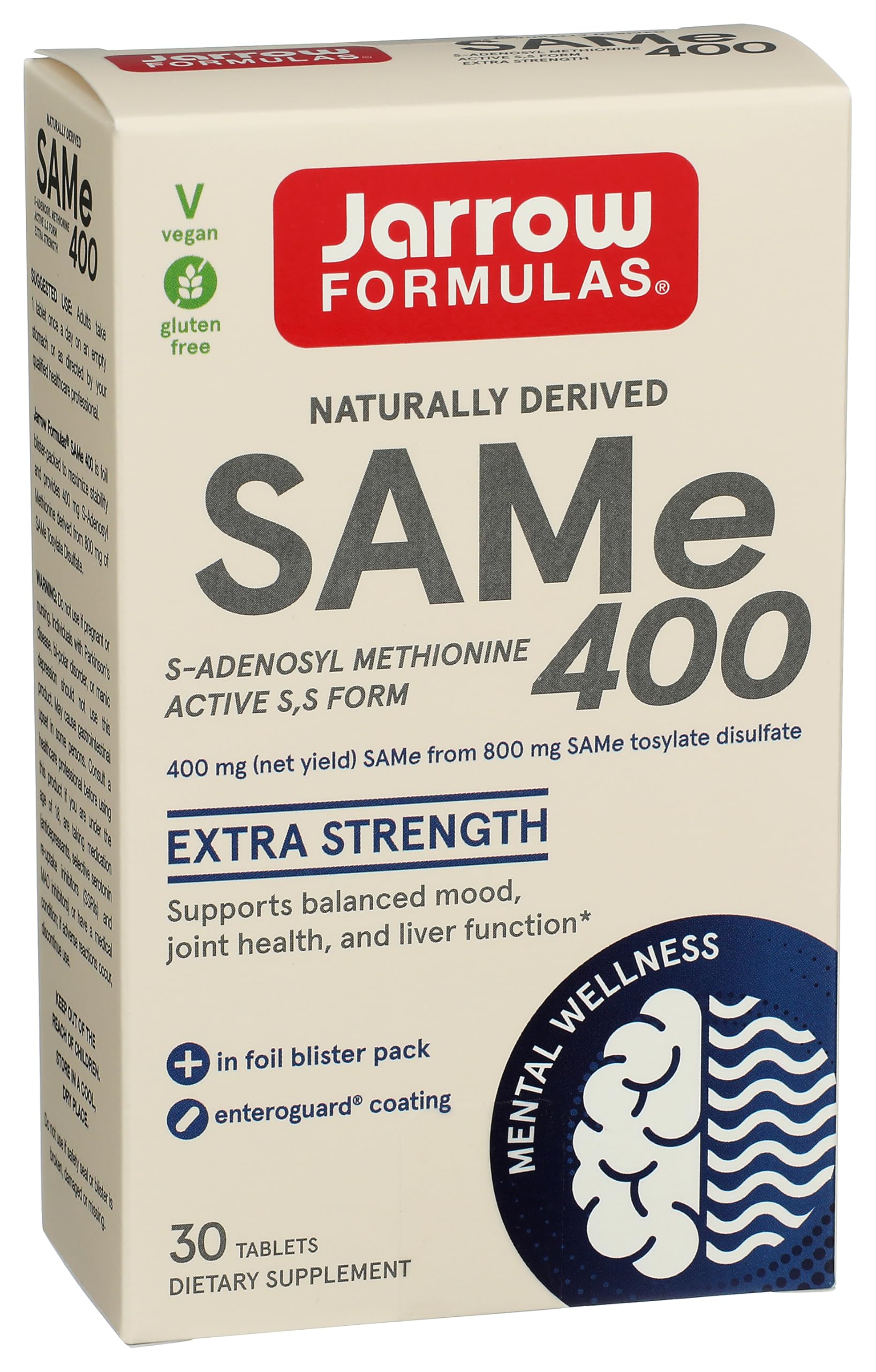 Jarrow Formulas SAMe 400-30 onglets