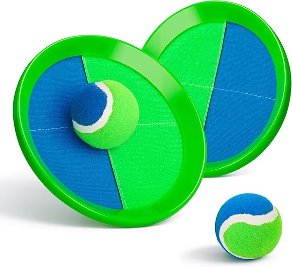 Toss and Catch Ball Set Upgraded - Family Games Kids Toys for Stocking Stuffers - Water-Resistant Great for Beach Pool Y