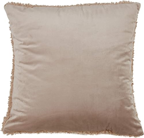 Miniatura 2 de SARO LIFESTYLE Esme Collection - Almohada de piel sintética rellena de poliéster, 18 pulgadas, color natural