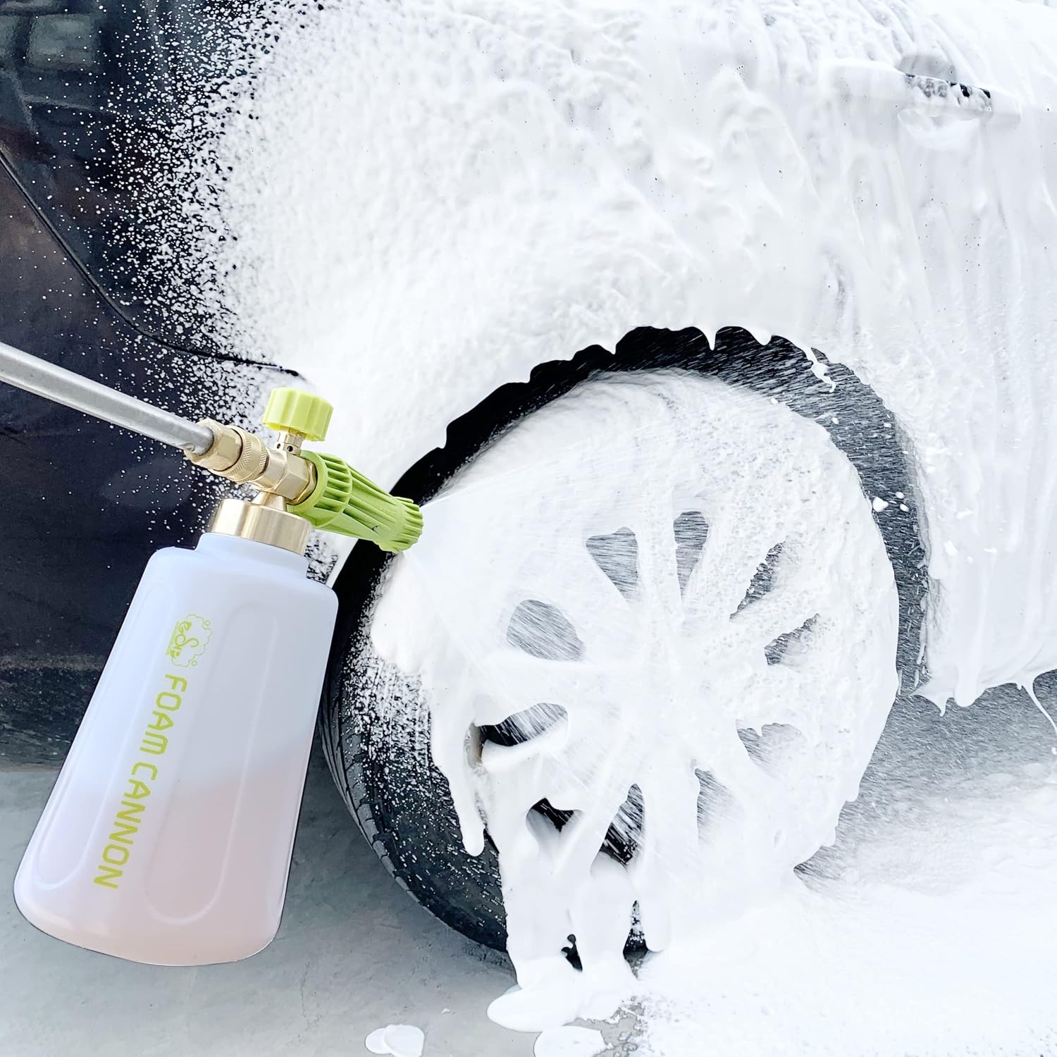 ESP Foam Cannon Snow Foam Lance with 1/4 Standard Quick Connector 4000psi 1 Liter Bottle Adjustable Professional Car Wash Pressure Power Jet Washer Quick Release Nozzle