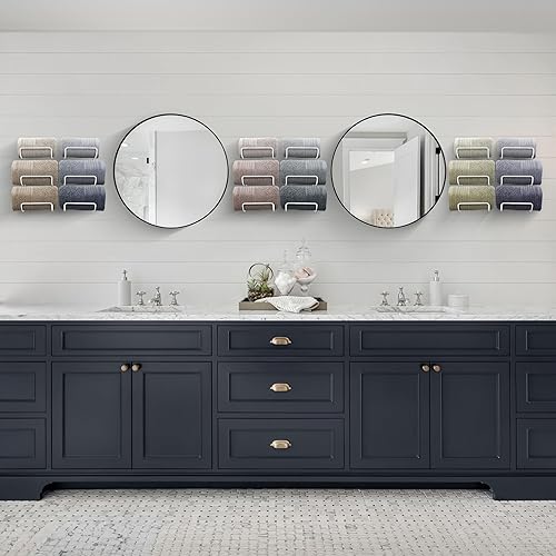 Miniatura 4 de Sorbus Toallero para pared de baño, 6 niveles para colgar toallas de baño, toallas de baño, ropa de cama, estantes blancos para baño, spa, salón,