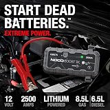 NOCO Boost X GBX75: 2500A UltraSafe Jump Starter Power Pack – 12V Car Battery Booster, Portable Power Bank & Jump Leads - For 8.5L Petrol and 6.5L Diesel Engines - 2