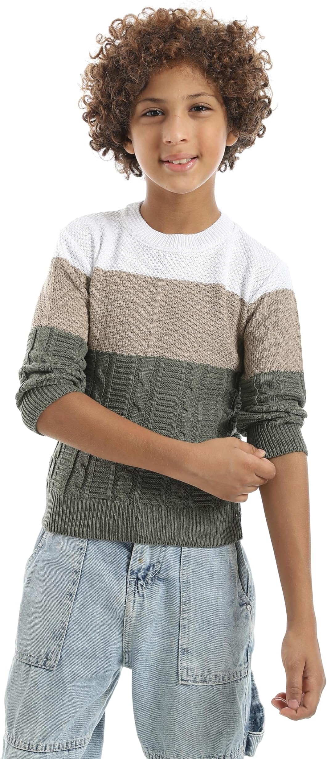 Boys Crew Neck Striped Boys Pullover Pullover Sweater (pack of 1)