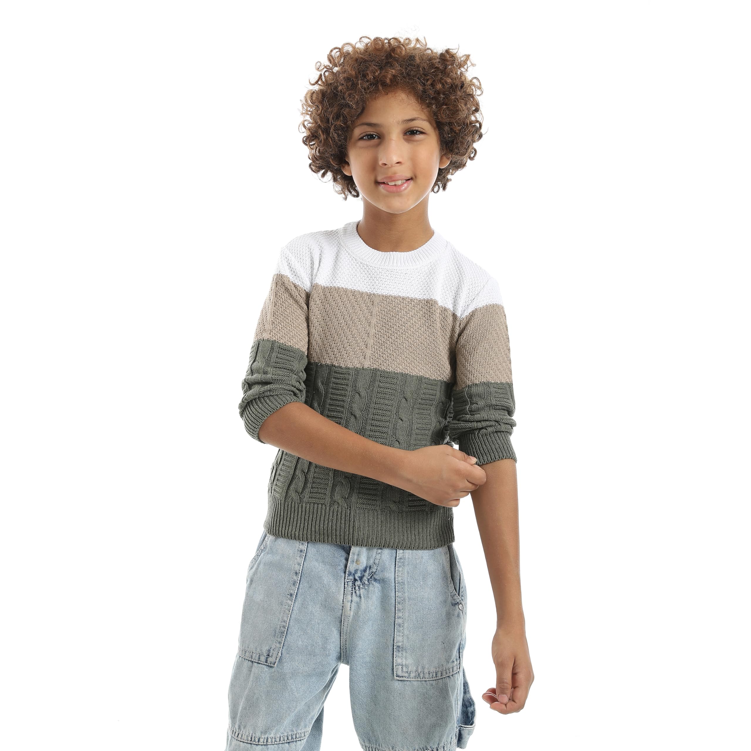 Boys Crew Neck Striped Boys Pullover Pullover Sweater (pack of 1)