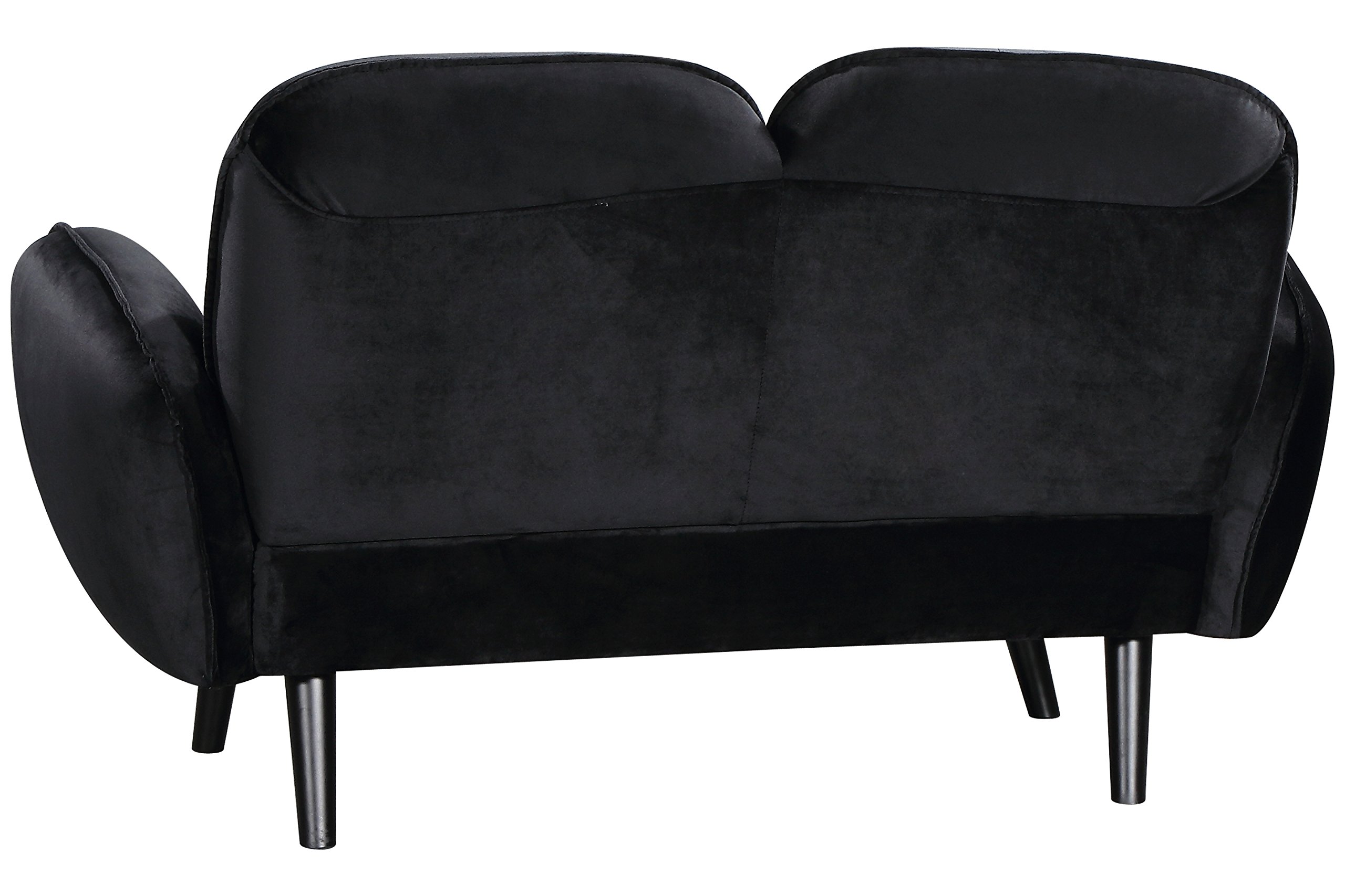 Atlantic Home Collection Ben, sofá de 2 plazas, Terciopelo, Negro