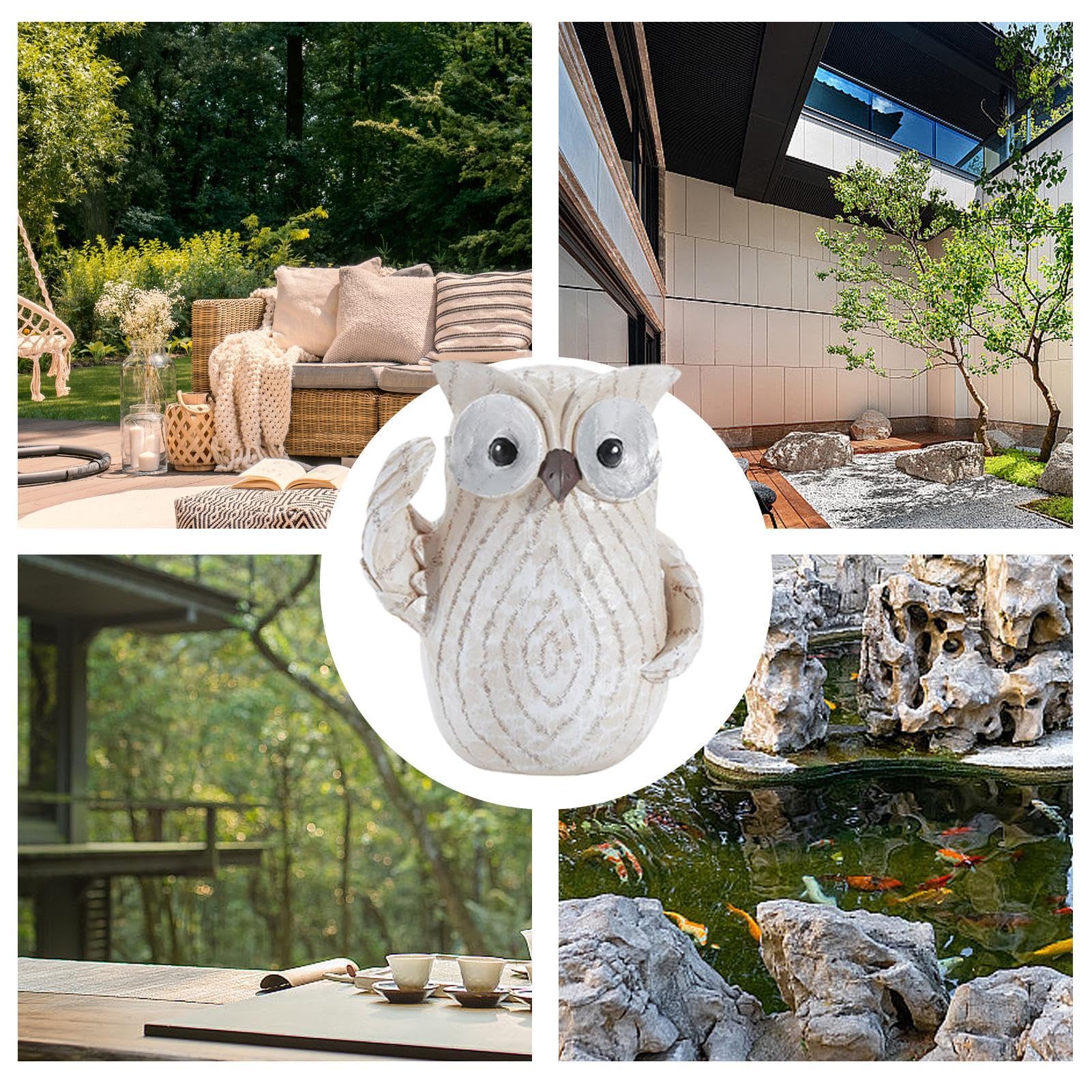 Amazon.co.jp: 樹脂フクロウの彫刻 | 樹脂フクロウ像 | 白いフクロウの