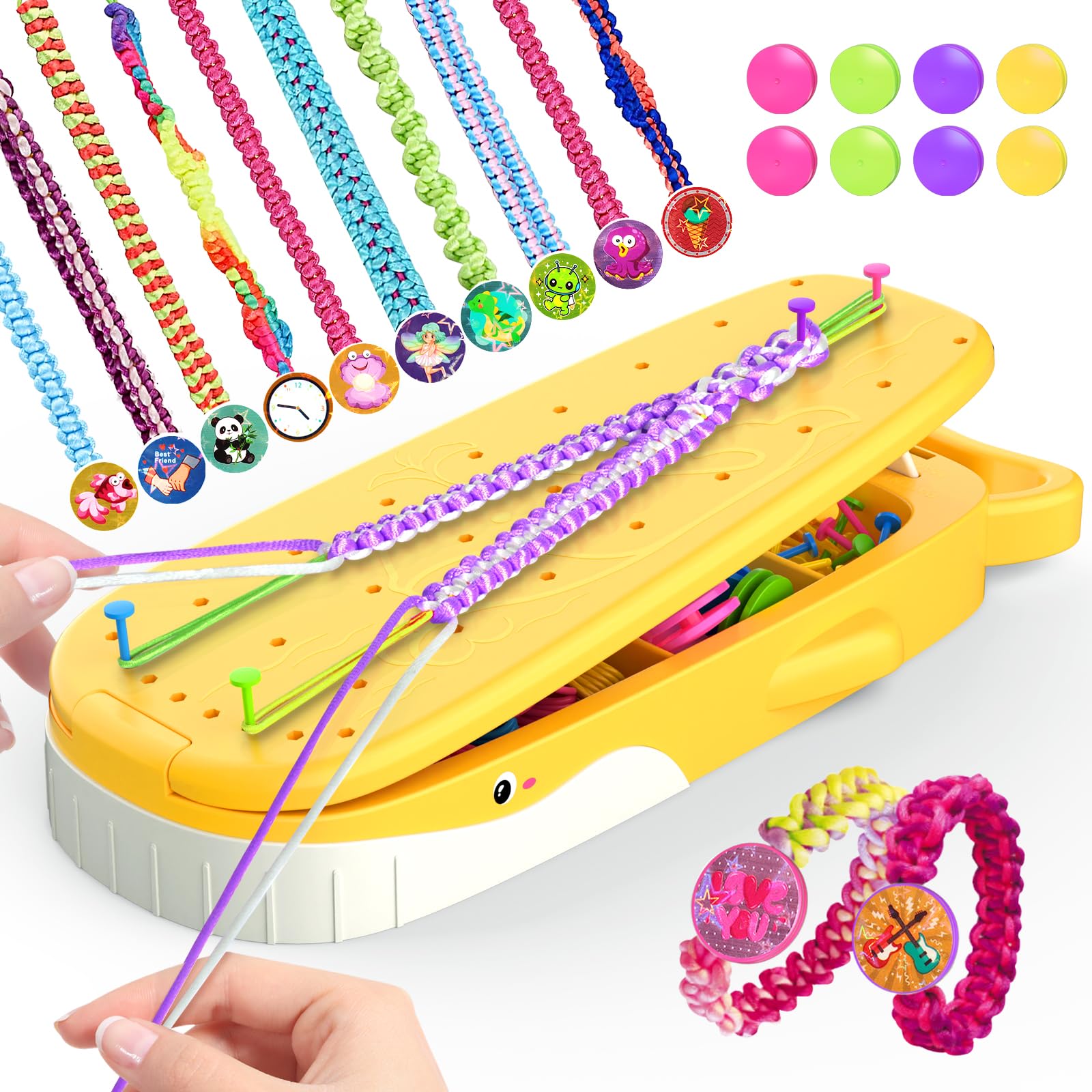 Bracelet Making Kit for Girls, Whale Shaped Jewellery Making Kit Crafts for Girls Ages 6-12, DIY Bracelet String Travel Rewarding Activity Set, 6 7 8 9 10 11 12 Years Old Girl Birthday Gift (Yellow) โ image 1