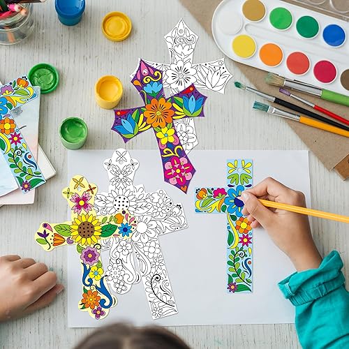 Miniatura 5 de CY2SIDE 60 piezas de decoración de cruz mexicana para decoración de Pascua, kit de arte mágico para la escuela bíblica, crucifijo mexicano,